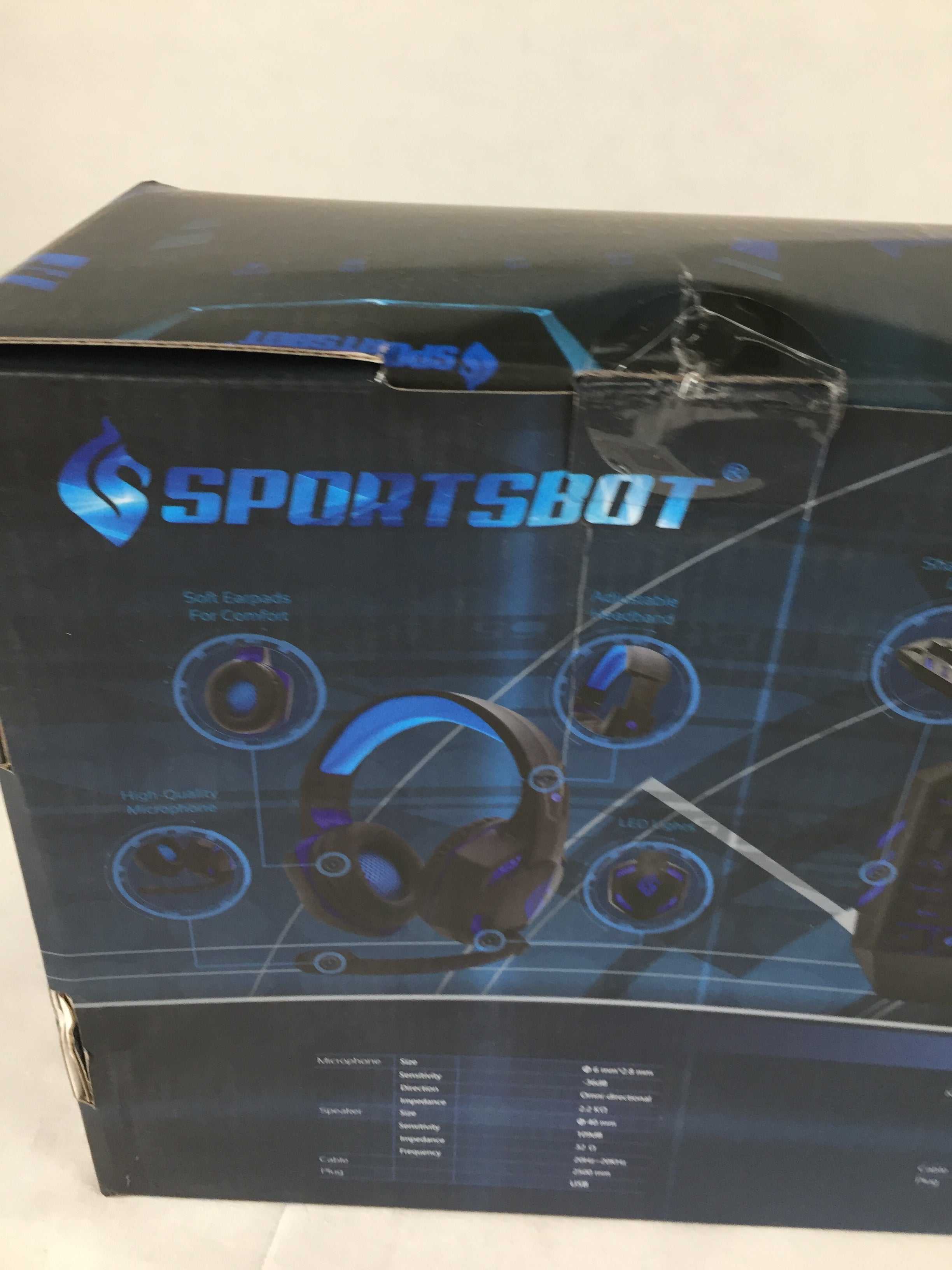 SportsBot SS301 Blue LED Gaming Keyboard, Mouse and Over-Ear Headset (6921909764279)